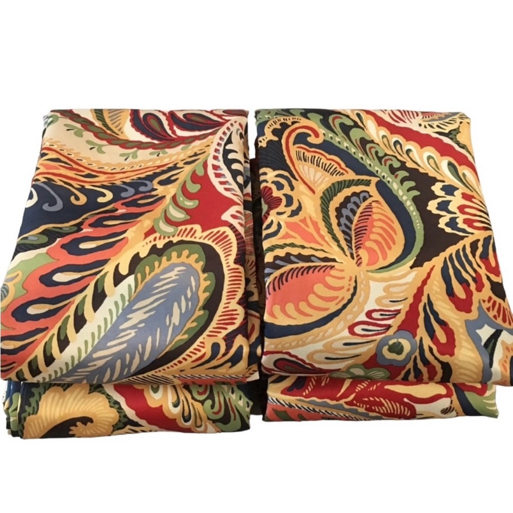 PIER 1 IMPORTS RARE LIKE NEW Paisley Lined Curtains Drapes 50X84 pair